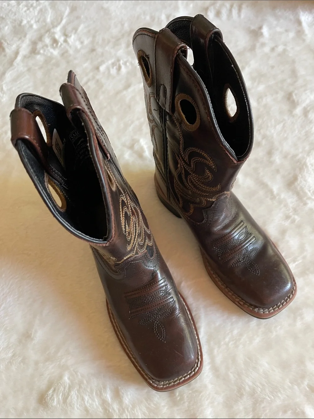 Smoky Mountain Boys Western Pull-On Leather Boots - Brown SZ 13.5